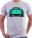 Mazda RX7 FD Late Model Lights Open. T-shirt in White Color