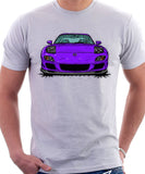 Mazda RX7 FD Late Model Lights Open. T-shirt in White Color