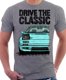 Drive The Classic Mazda RX7 Mk2 Turbo Late Model. T-shirt in Heather Grey Colour