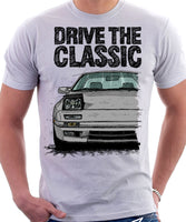 Drive The Classic Mazda RX7 Mk2 Late Model. T-shirt in White Colour