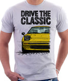 Drive The Classic Mazda RX7 Mk1  Early Model. T-shirt in White Colour