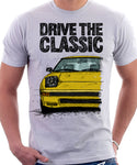Drive The Classic Mazda RX7 Mk1  Late Model. T-shirt in White Colour