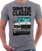 Drive The Classic Mercedes W126 Facelift Grey Bumpers T-shirt in Heather Grey Colour
