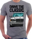 Drive The Classic Mercedes W126 Facelift Grey Bumpers T-shirt in Heather Grey Colour