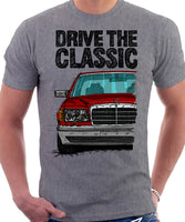 Drive The Classic Mercedes W126 Facelift Grey Bumpers T-shirt in Heather Grey Colour