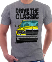 Drive The Classic Mercedes W126 Facelift Grey Bumpers T-shirt in Heather Grey Colour