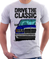 Drive The Classic Mercedes W126 Facelift Grey Bumpers T-shirt in White Colour