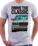 Drive The Classic Mercedes W126 Facelift Grey Bumpers T-shirt in White Colour