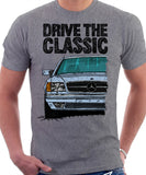 Drive The Classic Mercedes W126 SEC Facelift T-shirt in Heather Grey Colour