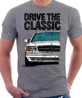 Drive The Classic Mercedes W126 SEC Facelift T-shirt in Heather Grey Colour