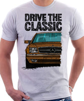 Drive The Classic Mercedes W126 SEC Facelift T-shirt in White Colour
