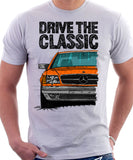 Drive The Classic Mercedes W126 SEC Facelift Grey Bumpers T-shirt in White Colour