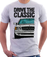 Drive The Classic Mercedes W126 SEC Prefacelift T-shirt in White Colour