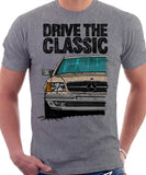 Drive The Classic Mercedes W126 SEC Prefacelift Grey Bumpers T-shirt in Heather Grey Colour