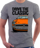 Drive The Classic MGB Rubber Bumper. T-shirt in Heather Grey Colour
