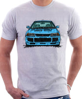 Mitsubishi Lancer Evolution 3. T-shirt in White Colour