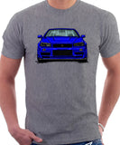 Nissan Skyline R34. T-shirt in Heather Grey Colour
