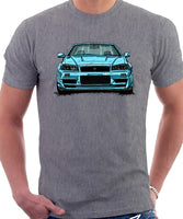 Nissan Skyline R34. T-shirt in Heather Grey Colour