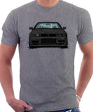 Nissan Skyline R34. T-shirt in Heather Grey Colour