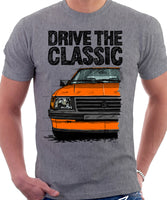 Drive The Classic Opel Corsa A Early Model. T-shirt in Heather Grey Colour