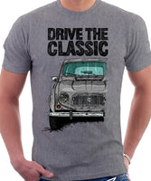 Drive The Classic Renault 4 1961 Model. T-shirt in Heather Grey Colour