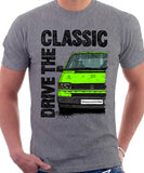Drive The Classic VW Transporter T4 Early Model Black Bumper . T-shirt in Heather Grey Colour