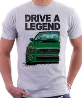 Drive The Legend Subaru Impreza Bugeye WRX. T-shirt in White Colour