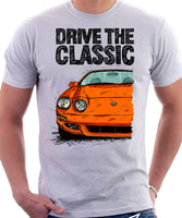 Drive The Classic Toyota Celica 6 Generation Facelift. T-shirt in White Colour