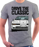 Drive The Classic Toyota Supra Mk3 Late Model. T-shirt in Heather Grey Colour