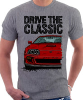 Drive The Classic Toyota Supra Mk4 Turbo Europe. T-shirt in Heather Grey Colour