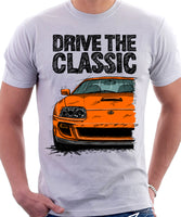 Drive The Classic Toyota Supra Mk4 Turbo Europe. T-shirt in White Colour