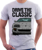 Drive The Classic Toyota Supra Mk4. T-shirt in White Colour