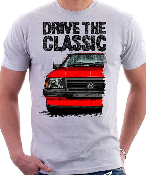 Drive The Classic Vauxhall Nova Early Model. T-shirt in White Colour