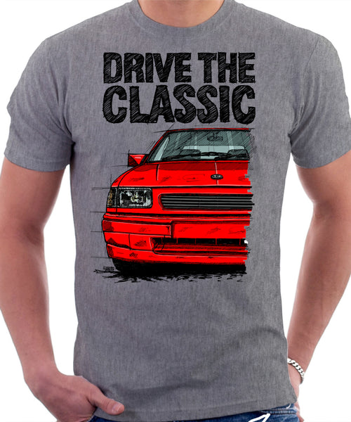 Drive The Classic Vauxhall Nova GSI. T-shirt in Heather Grey Colour