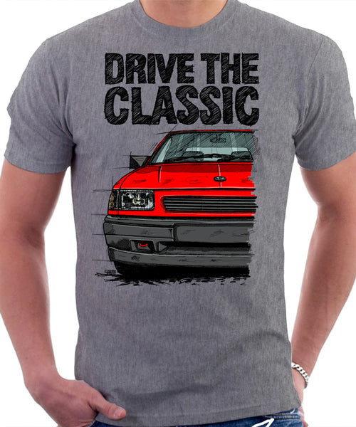 Drive The Classic Vauxhall Nova Late Model. T-shirt in Heather Grey Colour