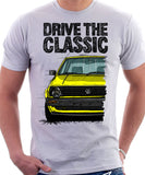 Drive The Classic VW Golf Mk2 Early Model. T-shirt in White Colour