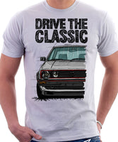 Drive The Classic VW Golf Mk2 GTI Early Model. T-shirt in White Colour