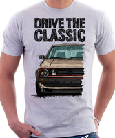 Drive The Classic VW Golf Mk2 GTI Early Model. T-shirt in White Colour