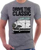 Drive The Classic VW Karmann Ghia Erly Model. T-shirt in Heather Grey Colour