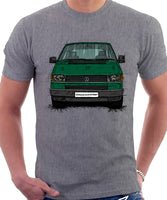 VW Transporter T4 Early Model Black Bumper . T-shirt in Heather Grey Colour