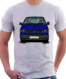 VW Transporter T4 Early Model Black Bumper . T-shirt in White Colour