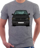 VW Transporter T4 Late Model Black Bumper . T-shirt in Heather Grey Colour