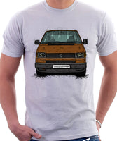 VW Transporter T4 Late Model Black Bumper . T-shirt in White Colour