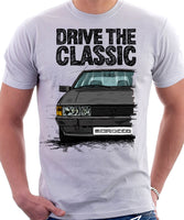 Drive The Classic VW Scirocco Mk2. T-shirt in White Colour