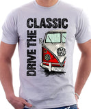 Drive The Classic VW T1 Splitscreen . T-shirt in White Colour