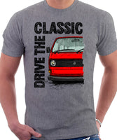 Drive The Classic VW T25 (T3) Aircooled . T-shirt in Heather Grey Colour